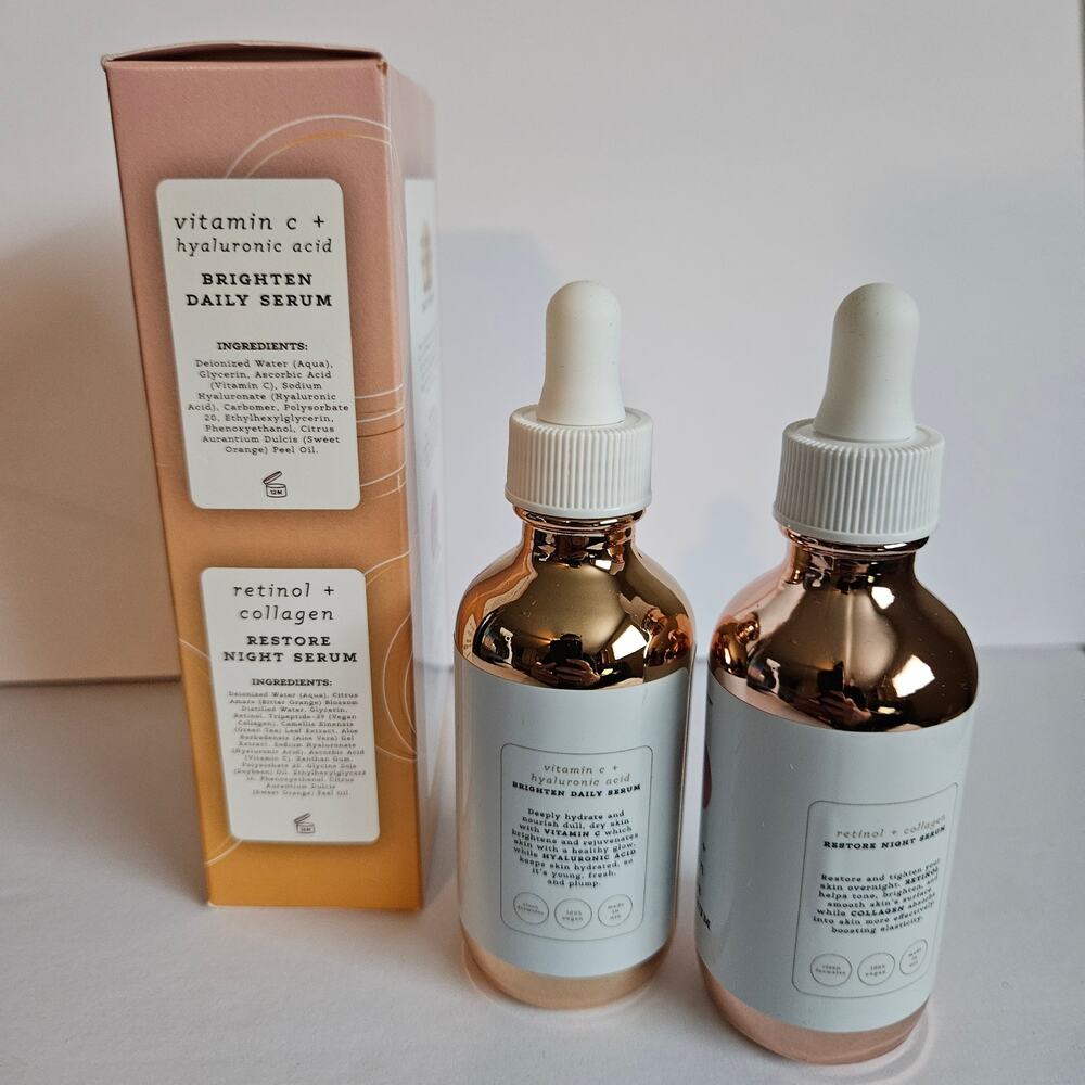NEW Provence Beauty Vegan Glowy Skin Duo Brighten Daily & Restore Night Serums - Picture 2 of 10